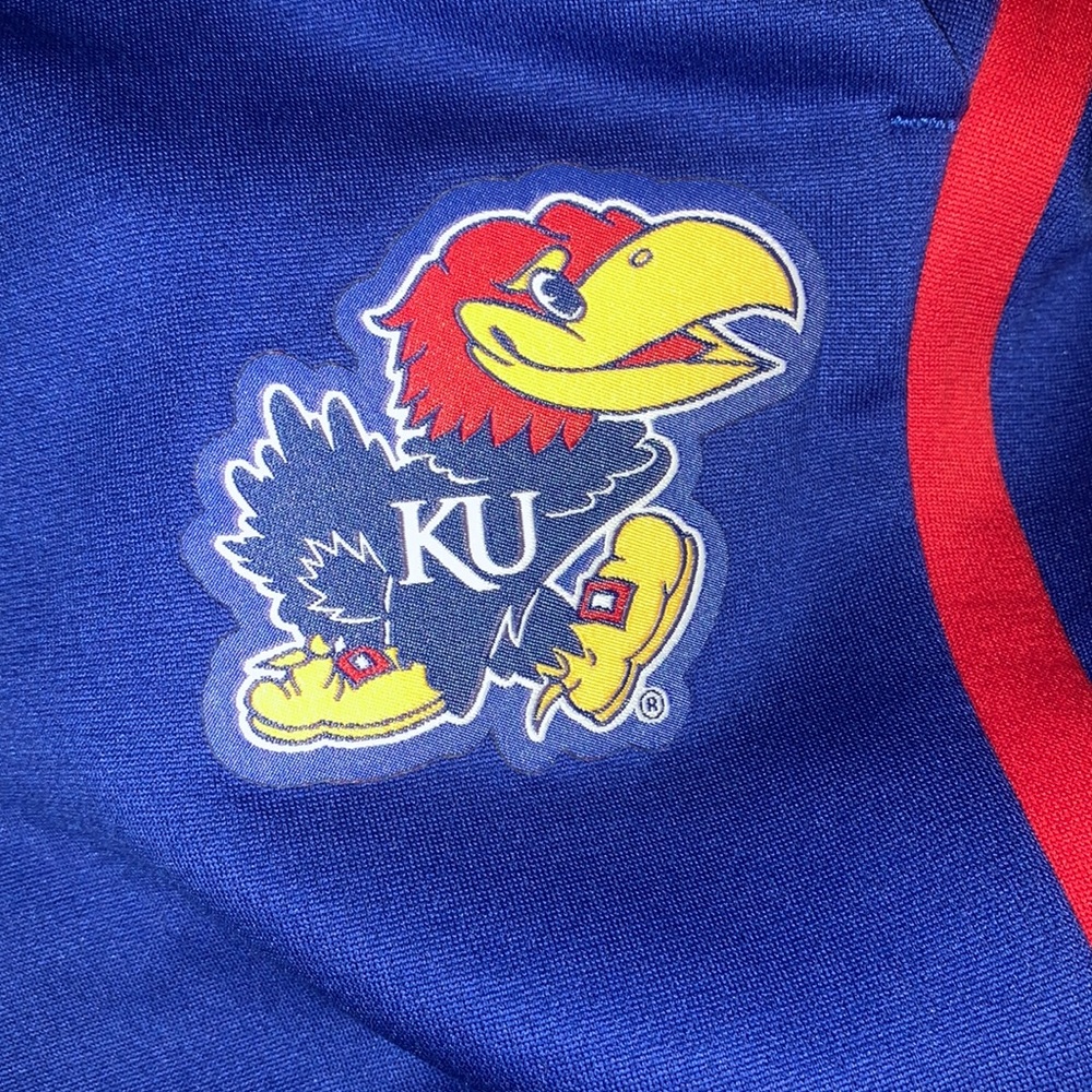 Adidas Kansas Jayhawks Warm Up Track Pants Blue Red NWT Size L